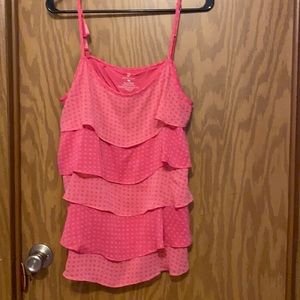 Pink ruffled tank from NY&CO